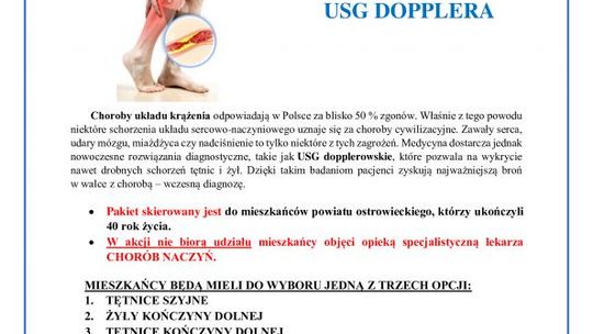 Bezpłatne badania dla mieszkańców powiatu