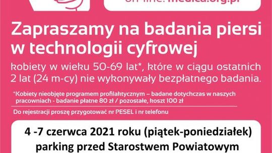 Bezpłatne badania mammograficzne