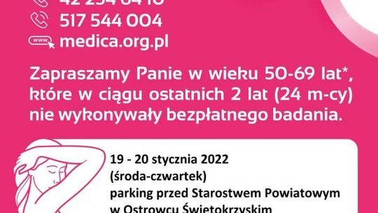 Bezpłatne badania mammograficzne 