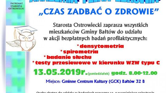 Bezpłatne badania w każdej gminie