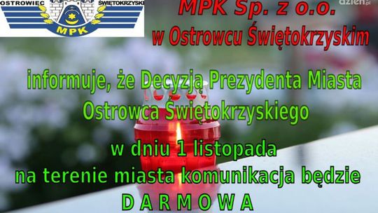 Bezpłatne kursy autobusowe w dniu 1 listopada