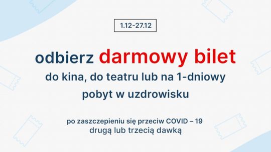 Bilet do kina czy teatru albo masaż - takie bonusy czekają na osoby, które zaszczepią się w województwie świętokrzyskim