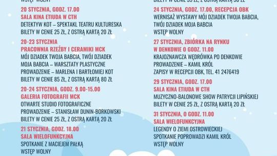 Bogata oferta zajęć na ferie Ostrowieckiego Browaru Kultury 