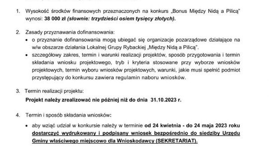 „Bonus Między Nidą a Pilicą” dla organizacji pozarządowych 7 gmin