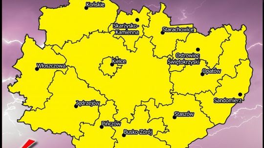 Burze z ulewami i gradem nad powiatem ostrowieckim możliwe także w Boże Ciało 