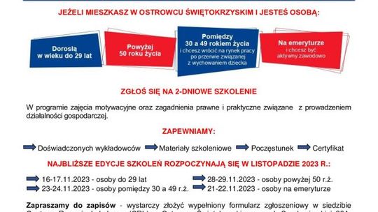 Chcesz pracować "na swoim"? Weź udział w bezpłatnym szkoleniu 