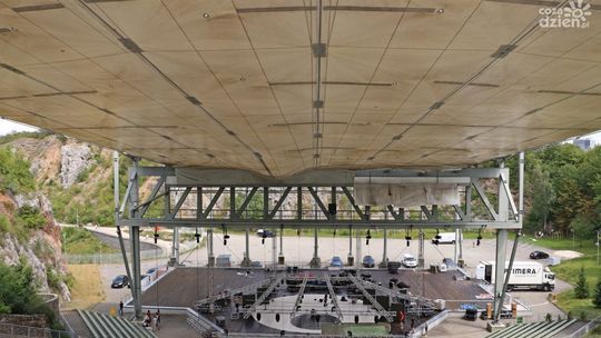 Dach Amfiteatru Kadzielnia został zwinięty