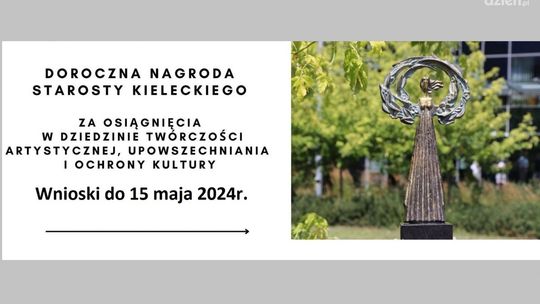 Doroczna Nagroda Starosty Kieleckiego - można składać wnioski