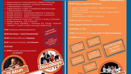 Dwudniowe muzyczno-taneczne przywitanie wakacji w Ożarowie 