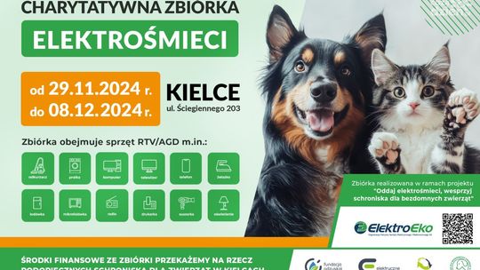 Elektrośmieci na ratunek podopiecznym kieleckiego Schroniska 