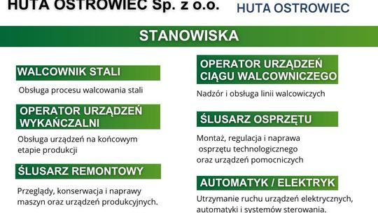 Giełda pracy w Ostrowcu Świętokrzyskim - spotkanie rekrutacyjne z CELSA Huta Ostrowiec odbędzie się 16 czerwca