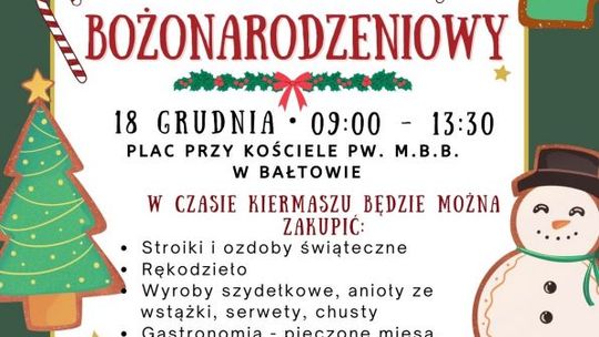 Gmina Bałtów zaprasza na I kiermasz świąteczny