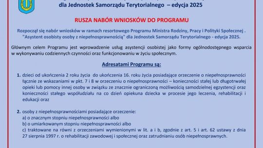 Gmina Kunów zachęca do korzystania z programu "Asystent osobisty osoby z niepełnosprawnością"