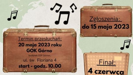 Gminny Ośrodek Kultury w Górnie zaprasza do udziału w Przeglądzie Piosenki Turystycznej