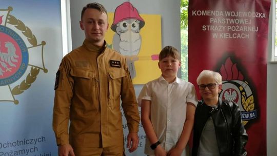 Kacper Śliwka najmłodszym finalistą  wojewódzkiego etapu  Ogólnopolskiego Turnieju Wiedzy Pożarniczej