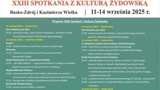 Kazimierza Wielka uczci pamięć i tradycję – XXIII Spotkania z Kulturą Żydowską już 12 września