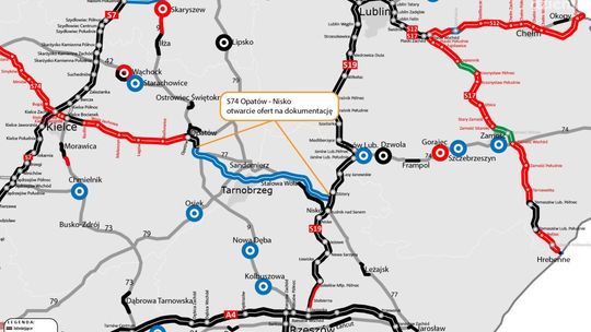 Kilkanaście firm i konsorcjów chętnych do projektowania S74 od Opatowa do Niska