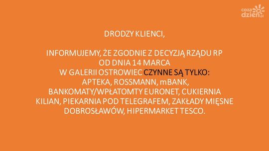 Koronawirus. Ograniczenia w funkcjonowaniu centrum handlowego