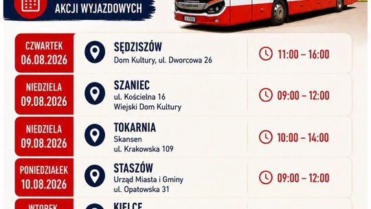 Krwiobus ponownie wyrusza w trasę po regionie