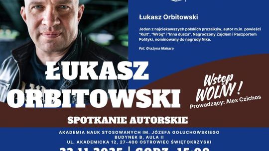 Łukasz Orbitowski spotka się z czytelnikami w auli ostrowieckiej uczelni