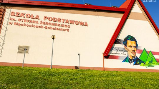 Mural Stefana Żeromskiego w Mąchocicach-Scholasterii
