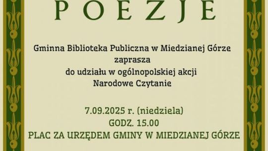 Narodowe Czytanie 2025 w Miedzianej Górze – poezja Jana Kochanowskiego zabrzmi na nowo