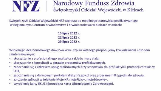 NFZ zachęca do oddawania krwi