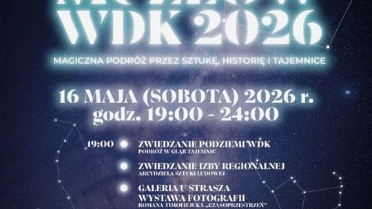 Noc Muzeów 2026 w WDK w Kielcach. Podziemia, sztuka i kino z muzyką na żywo Noc Muzeów 2026 w WDK w Kielcach. Podziemia, sztuka i kino z muzyką na żywo