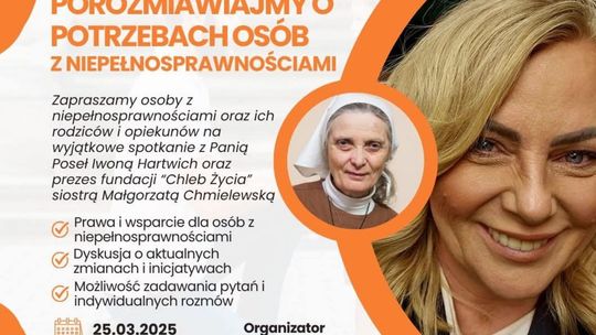 O potrzebach osób z niepełnosprawnościami debata z s. Małgorzatą Chmielewską i posłanką Iwoną Hartwich 