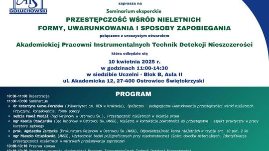 O przestępczości wśród nieletnich w ostrowieckiej uczelni