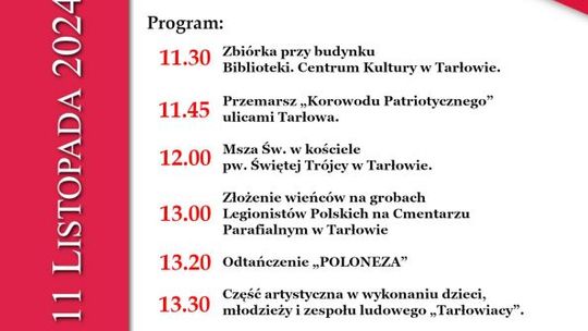 Obchody 106. Rocznicy Odzyskania Niepodległości w Tarłowie