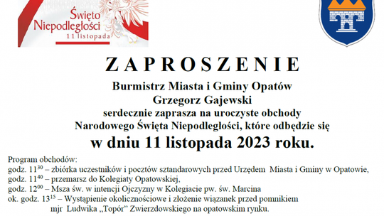Opatów Święto Niepodległości będzie obchodził przez dwa dni 