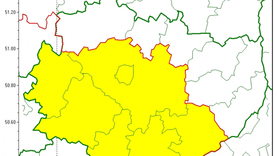 Ostrzeżenie meteo dla części regionu