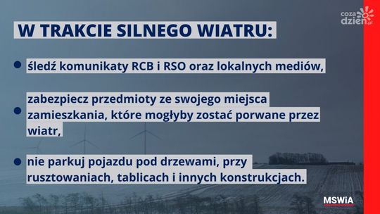 Ostrzeżenie przed skutkami gwałtownego wiatru