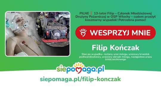 Pilny apel o pomoc dla 13-letniego Filipa Kończaka