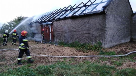 Płonął budynek gospodarczy w Buszkowicach