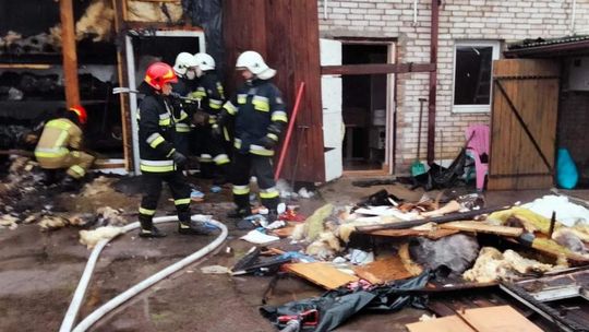 Pożar budynku gospodarczego w Szewnie 