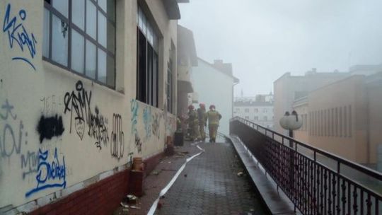 Pożar budynku w centrum Kielc