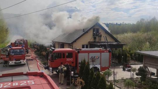 Pożar domu w Ćmińsku