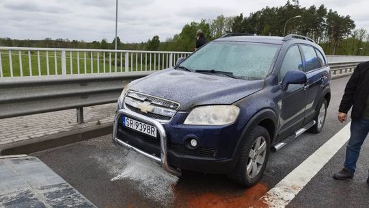 Pożar samochodu z instalacją LPG na S7