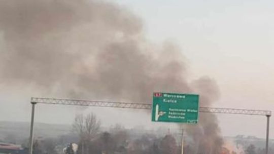 Pożar w zakładzie stolarskim w Wodzisławiu