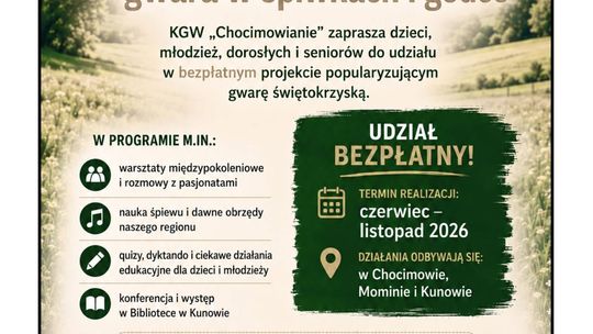 Poznaj świętokrzyską godkę i śpiwki. Rusza bezpłatny projekt dla mieszkańców