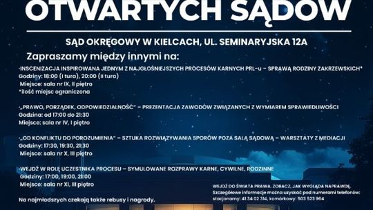Prawo z bliska – Noc Otwartych Sądów w Kielcach zaprasza mieszkańców