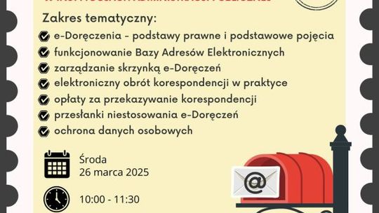 Przyjdź i dowiedz się o standardach obsługi korespondencji elektronicznej 