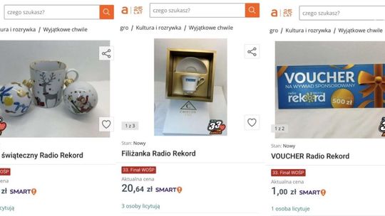 Radio Rekord 100,9 FM wspiera 33. Finał WOŚP – wyjątkowe fanty na licytację