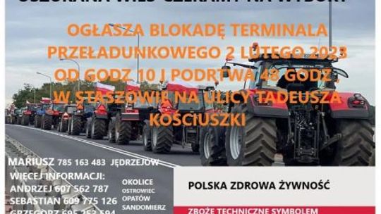 Rolnicy blokują terminal przeładunkowy w Staszowie 