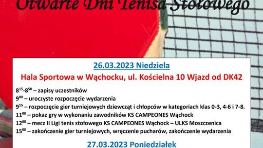 "Sport to zdrowie - Otwarte Dni Tenisa Stołowego" 