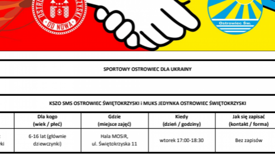 SPORTOWY OSTROWIEC DLA UKRAINY | СПОРТИВНИЙ ОСТРОВЕЦЬ ДЛЯ ДІТЕЙ З УКРАЇНИ