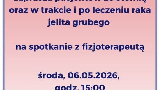 Spotkanie z fizjoterapeutą dla osób ze stomią już 6 maja w Kielcach