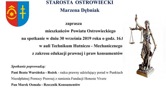 Spotkanie z zakresu edukacji prawnej i praw konsumentów